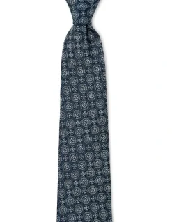 Cambridge Double Foulard Silk Tie In Teal