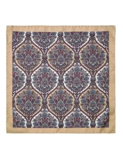 Cambridge Framed Bouquet Silk Pocket Square in Rust