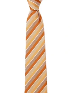 Cambridge Grosgrain Stripe Silk Tie In Yellow