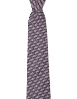Cambridge Lattice Silk Tie In Pink