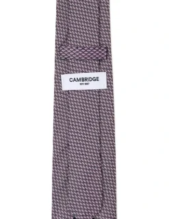 Cambridge Lattice Silk Tie In Pink