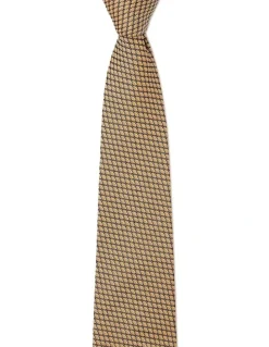 Cambridge Lattice Silk Tie In Yellow