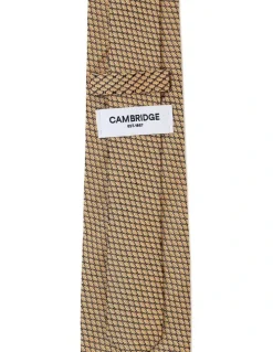 Cambridge Lattice Silk Tie In Yellow