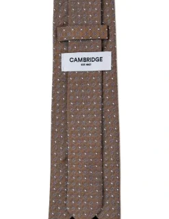 Cambridge Neat Geo Silk Tie in Coffee