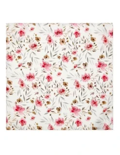 Cambridge Painted Floral Silk Pocket Square in Vermilion