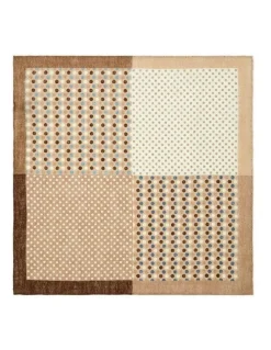 Cambridge Polkadot Linen Pocket Square in Coffee