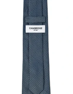 Cambridge Textured Stripe Silk Tie In Teal