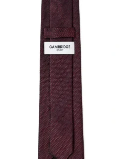 Cambridge Textured Stripe Silk Tie In Bordeaux