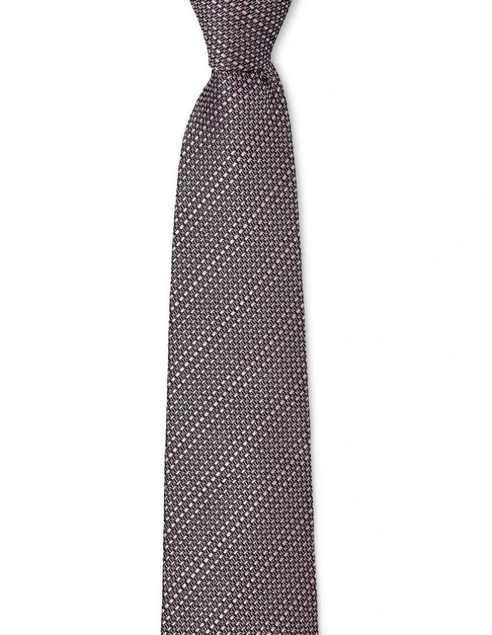Cambridge Textured Stripe Silk Tie In Mauve