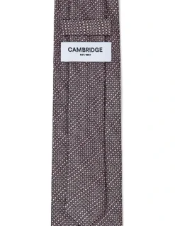 Cambridge Textured Stripe Silk Tie In Mauve
