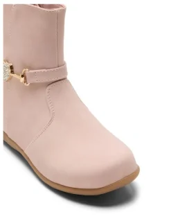 Candy Elise Heart Boots In Blush