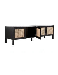 Casa Decor Casa Decor Rattan Entertainment Unit in Black