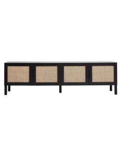 Casa Decor Casa Decor Rattan Entertainment Unit in Black
