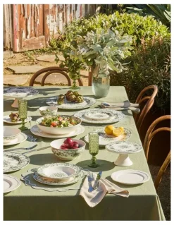 Casa Domani Rosetta Coupe Dinner Set 12 Piece in Antique Green