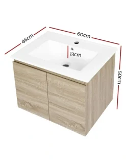 Cefito Bathroom Basin Vanity Unit 600mm in Oak