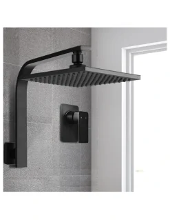 Cefito 8 inch Rain Shower Head Square with Mixer Tap in Black