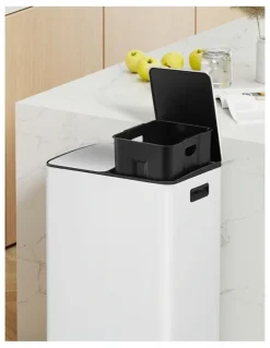 Cefito Pedal Bins Rubbish Bin Dual Compartment Waste Recycle Dustbins 60L