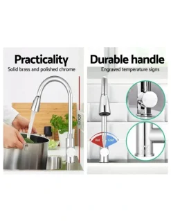 Cefito Pull-out Mixer Tap in Silver