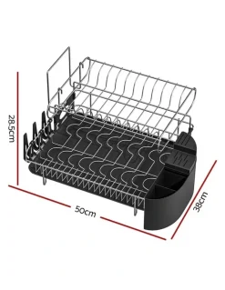 Cefito 2 Tiers Dish Rack in Silver/Black