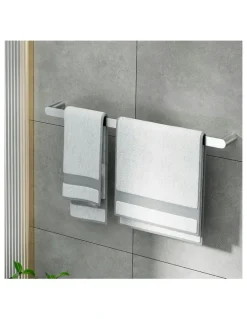 Cefito Towel Rail Rack Holder Single 600mm Wall Mounted Stainless Steel Silver