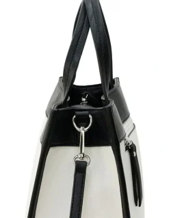 Cellini Sport Deborah Satchel Bag in White/Black