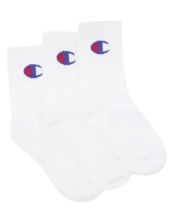 Champion Legacy Crew Socks Pack 3 in White