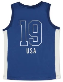 Champion Panel Basketball Jersey Tank in Blue