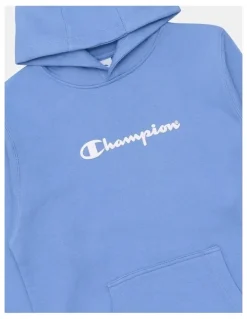 Champion Puff Script Hoodie in Blue
