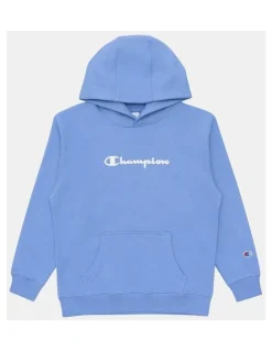 Champion Puff Script Hoodie in Blue