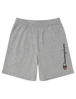 Champion Script Jersey Shorts in Grey Marle