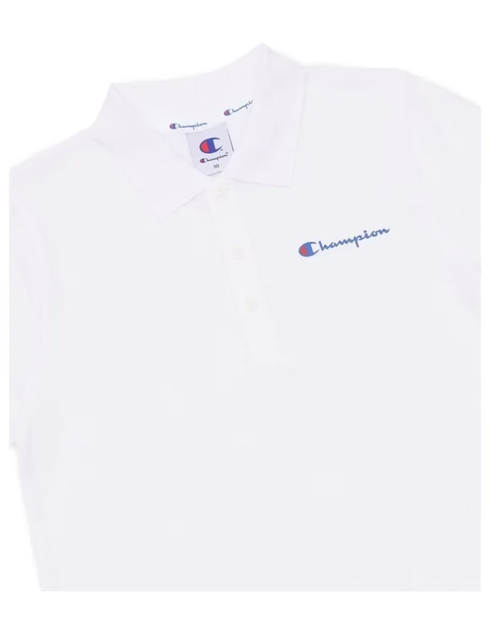 Champion Script Pique Polo T-shirt in White