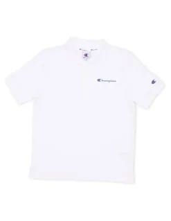 Champion Script Pique Polo T-shirt in White
