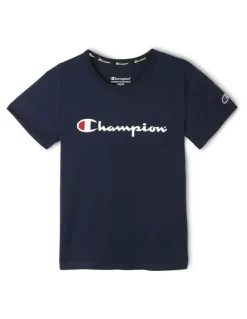 Champion Script Short Sleeve Tee in Navy