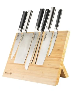 ChefX Universal Bamboo Magnetic Knife Stand in Natural Wood