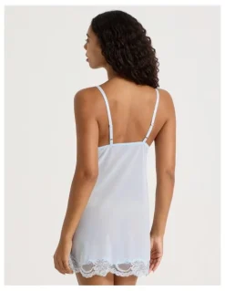 Chloe & Lola Delicate Lace Chemise in Light Blue