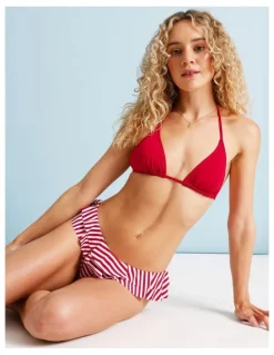 Chloe & Lola Lola Fifi Frill Swim Bottom in Chilli Red Stripe