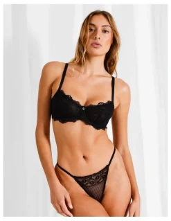 Chloe & Lola Pure Comfort Lace Balconette Underwire Bra in Black