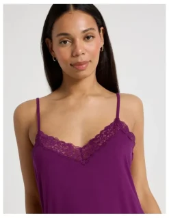 Chloe & Lola Pure Comfort Lace Chemise in Berry