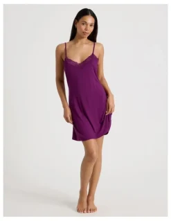 Chloe & Lola Pure Comfort Lace Chemise in Berry