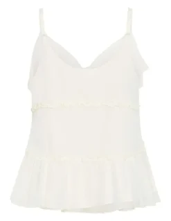 City Chic Bri Tie Cami in Cream