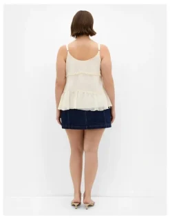 City Chic Bri Tie Cami in Cream
