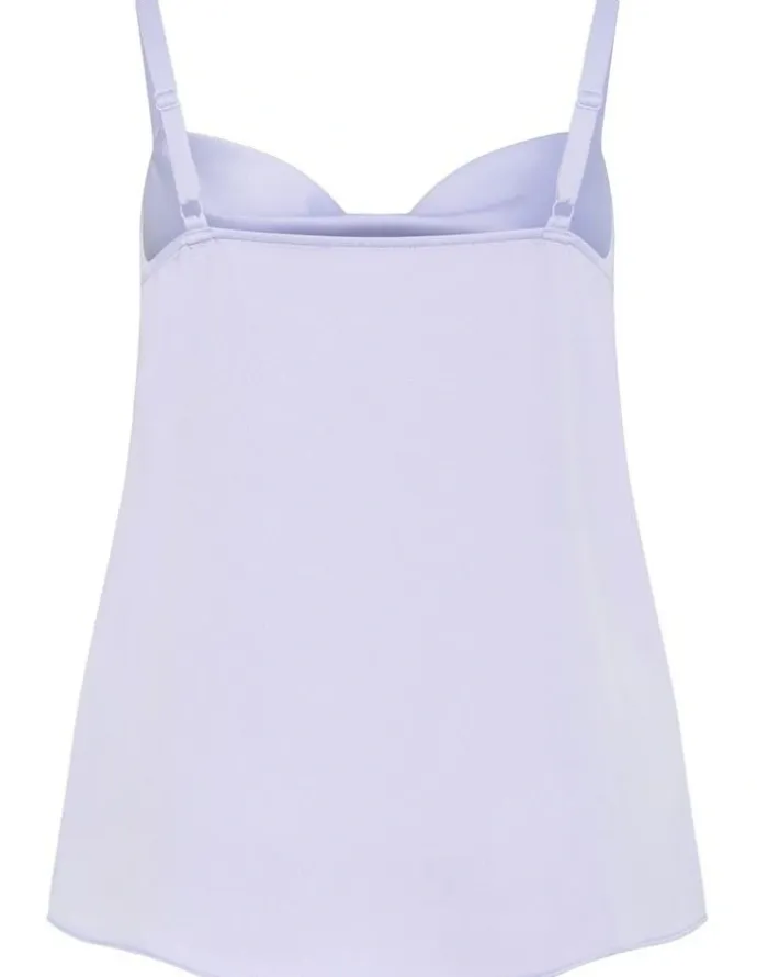 City Chic Cowl Neck Satin Cami in Lilac