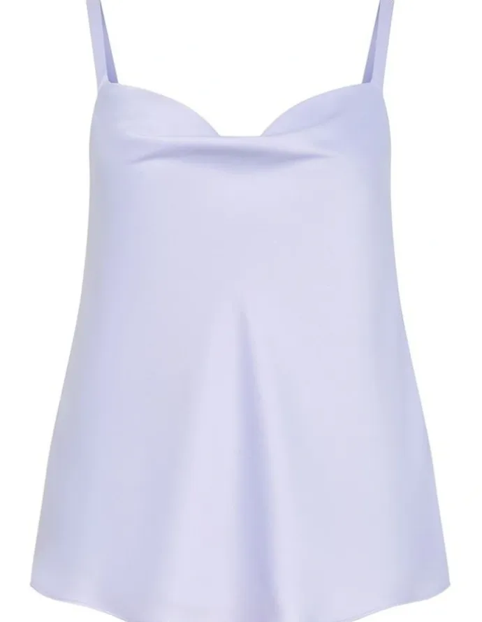 City Chic Cowl Neck Satin Cami in Lilac