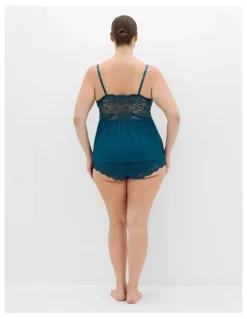 City Chic Juliette Cami Short Set in Teal