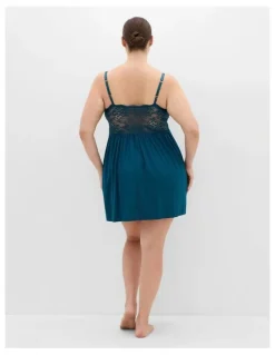 City Chic Juliette Chemise in Teal