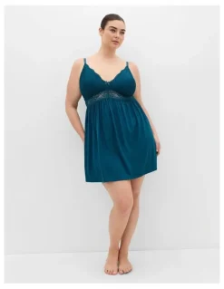 City Chic Juliette Chemise in Teal