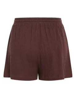 City Chic Plus Size Elly Short in chocolate