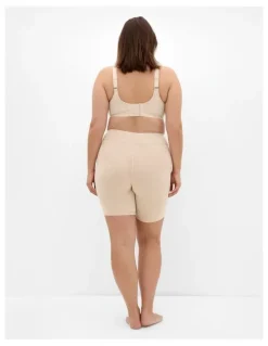 City Chic Plus Size Luxe Cotton Wireless Bra in latte
