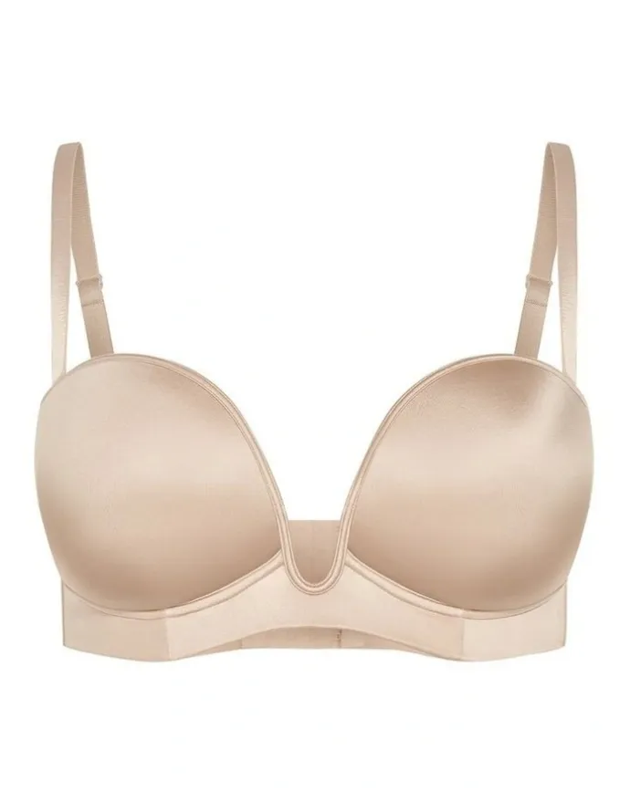 City Chic Plus Size Shapely Plunge Bra in latte