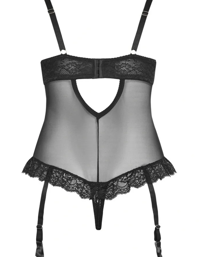 City Chic Plus Size Viva Ouvert Bodysuit in black